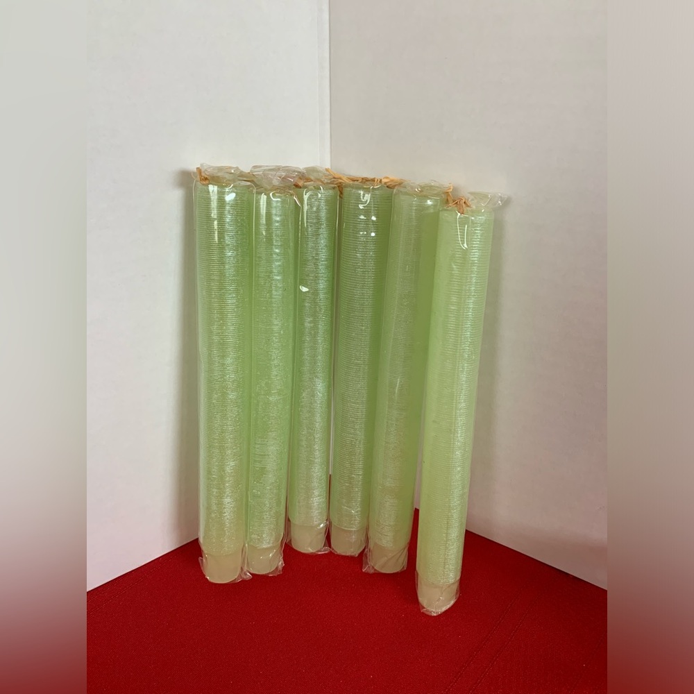 PRINCESS HOUSE 12 Green Taper Candles 8” NEW #2451
